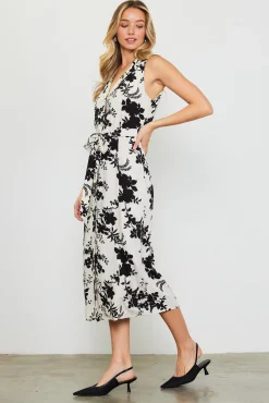 SKIES ARE BLUE Amaya Jacquard Print Sleeveless Dress* Midi Dresses