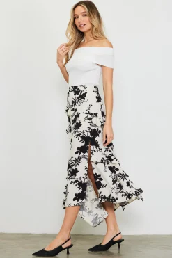 SKIES ARE BLUE Amaya Jacquard Ruffle Asymmetrical Skirt* Skirts