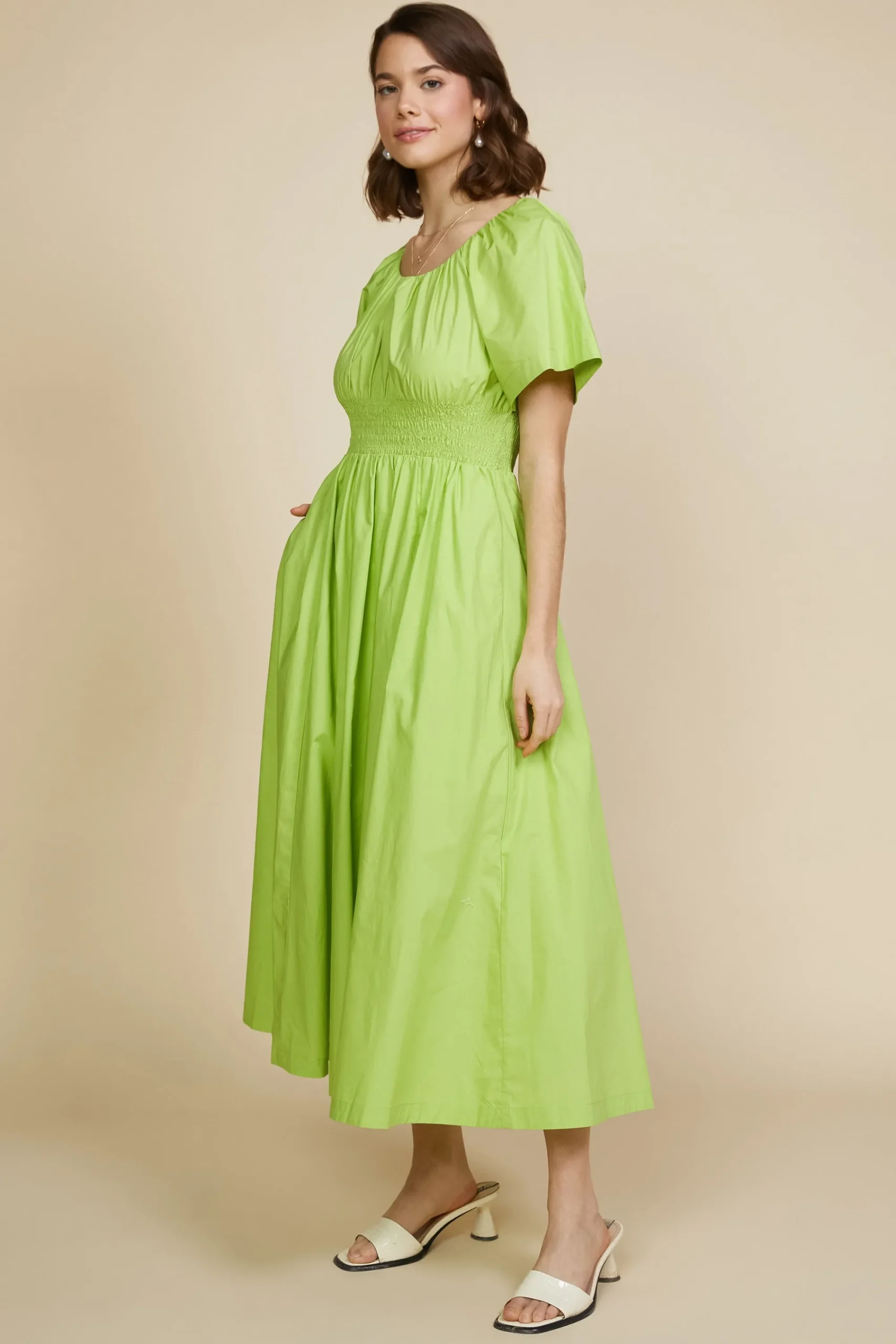 SKIES ARE BLUE Andrea Poplin Midi Dress* Midi Dresses