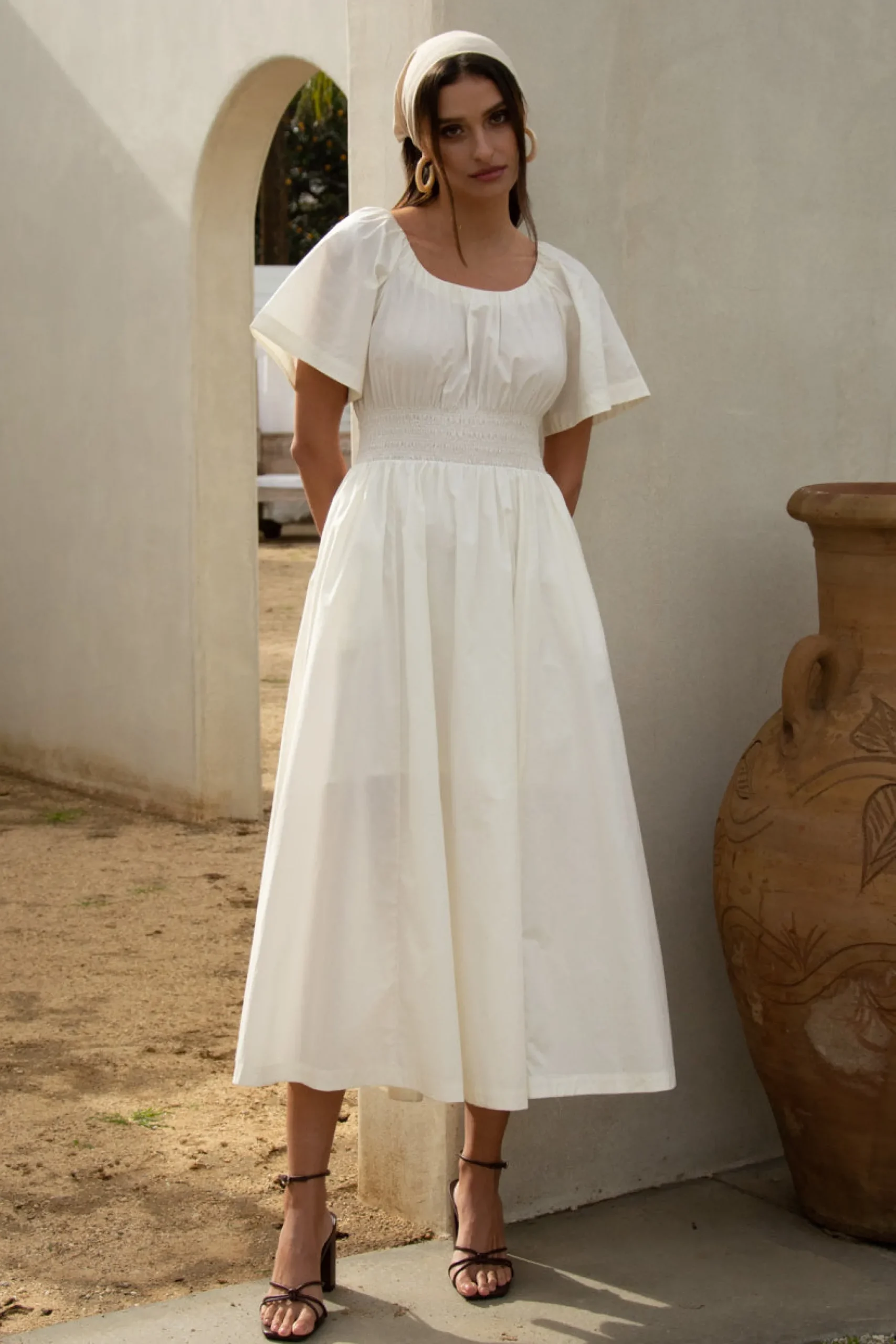 SKIES ARE BLUE Andrea Poplin Midi Dress* Midi Dresses