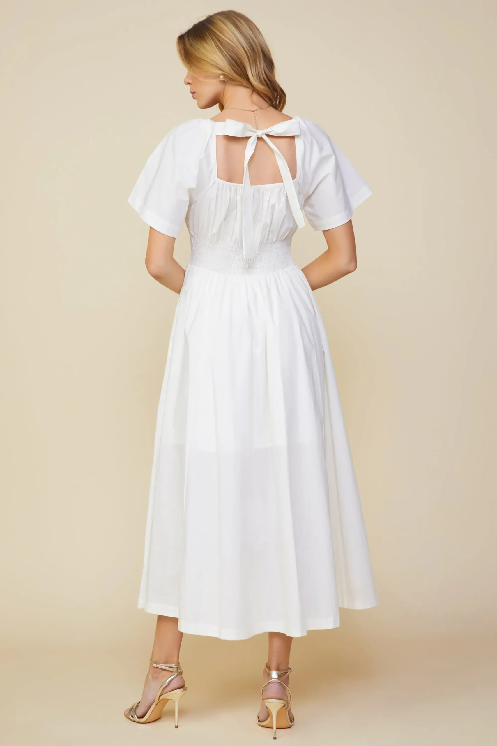 SKIES ARE BLUE Andrea Poplin Midi Dress* Midi Dresses