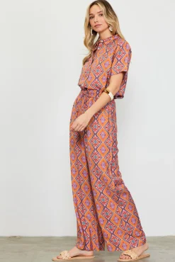 SKIES ARE BLUE Aspen Print Elastic Waist Pants* Pants