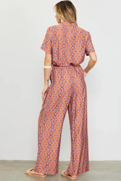 SKIES ARE BLUE Aspen Print Elastic Waist Pants* Pants