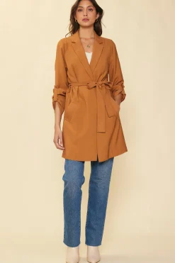SKIES ARE BLUE Belted Trench Coat* Outerwear
