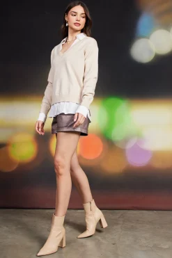 SKIES ARE BLUE Blair Mixed Media Sweater* Long Sleeve Tops|Sweaters