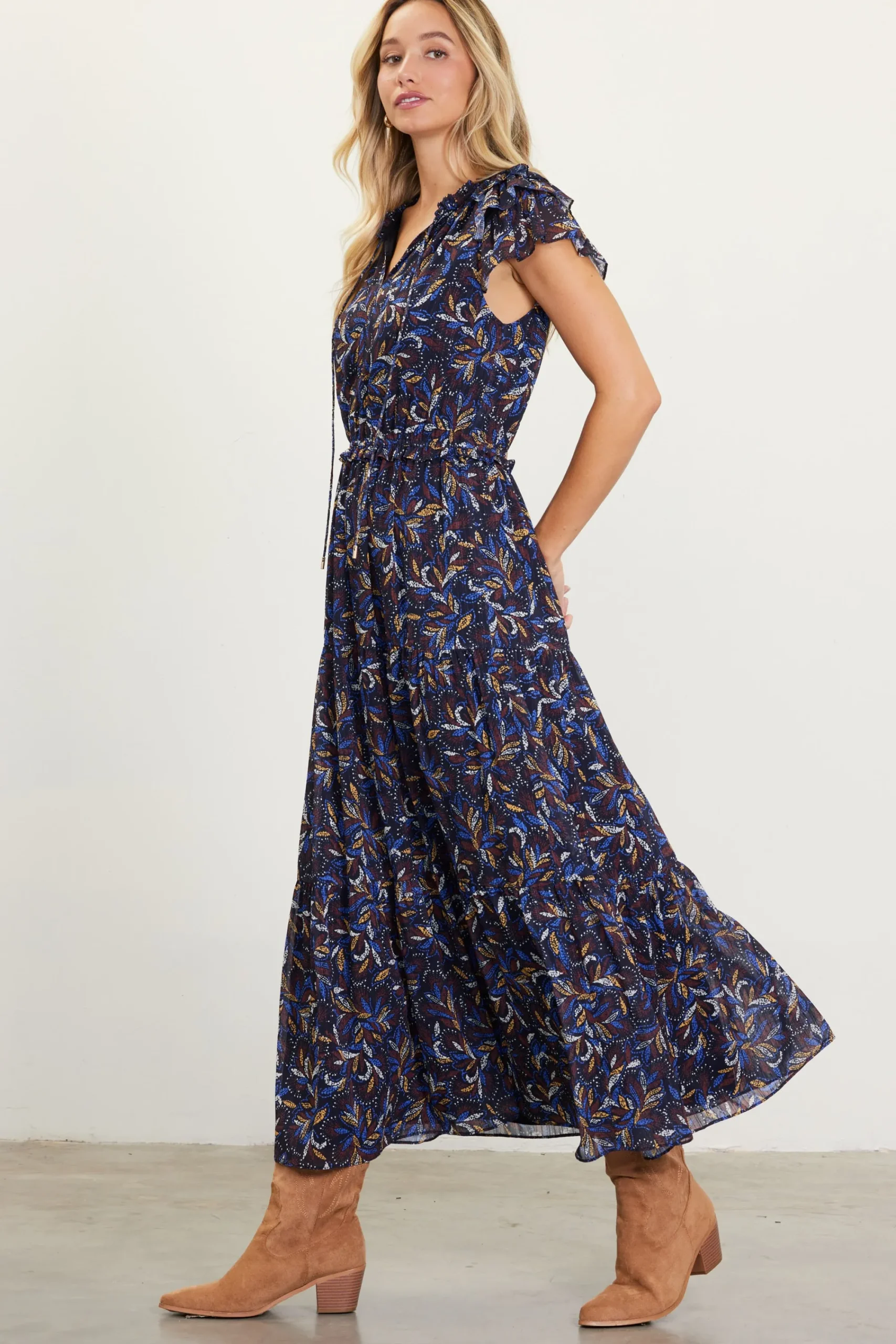 SKIES ARE BLUE Blake Print Tiered Maxi Dress* Maxi Dresses