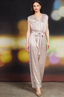 SKIES ARE BLUE Metallic Foil Print Jumpsuit* Jumpsuits