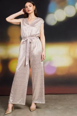 SKIES ARE BLUE Metallic Foil Print Jumpsuit* Jumpsuits