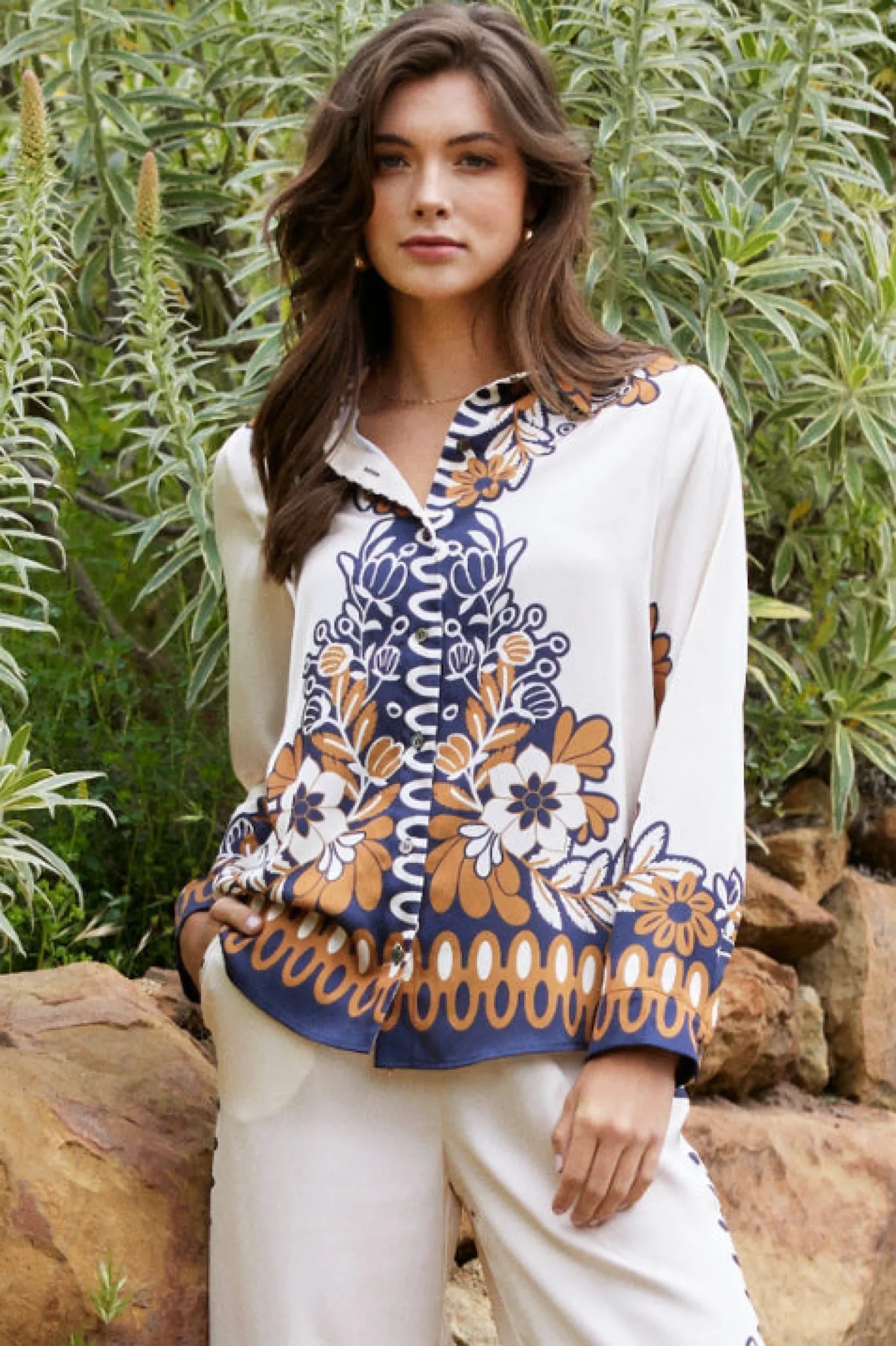 SKIES ARE BLUE Blythe Floral Print Longsleeve Blouse* Blouses|Long Sleeve Tops