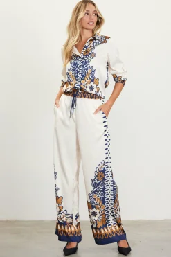 SKIES ARE BLUE Blythe Floral Print Relaxed Pants* Pants