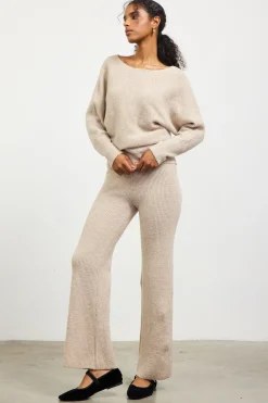 SKIES ARE BLUE Boatneck Ribbed Knit Sweater* Sweaters