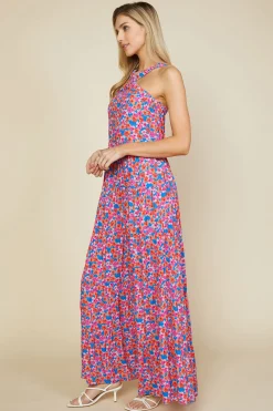 SKIES ARE BLUE Bohemian Floral Crossed Neck Maxi Dress* Maxi Dresses