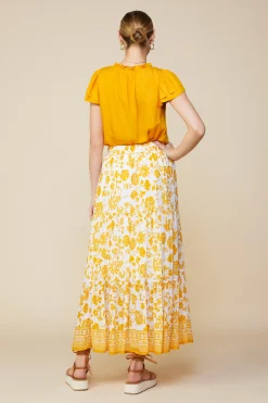 SKIES ARE BLUE Border Print Maxi Skirt* Skirts