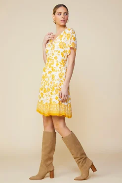 SKIES ARE BLUE Border Print Mini Dress* Mini Dresses