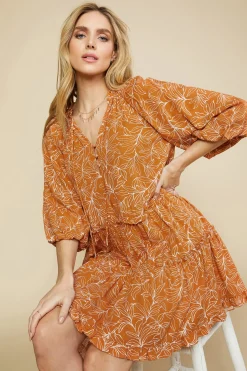 SKIES ARE BLUE Botanical Ruffled Mini Dress* Mini Dresses