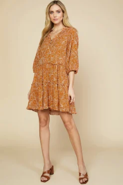 SKIES ARE BLUE Botanical Ruffled Mini Dress* Mini Dresses