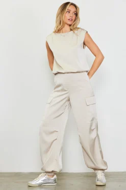 SKIES ARE BLUE Bubble Hem Muscle Tank* Sleeveless Tops