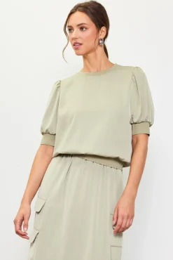 SKIES ARE BLUE Bubble Sleeve Top* Short Sleeve Tops