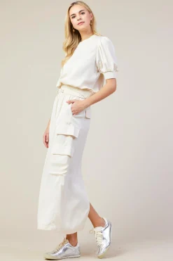 SKIES ARE BLUE Bubble Sleeve Top* Short Sleeve Tops