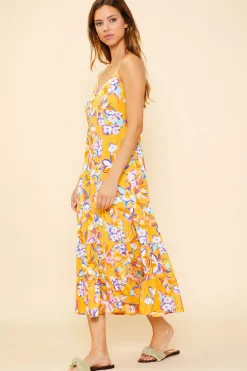 SKIES ARE BLUE Button Detail Midi Dress* Midi Dresses