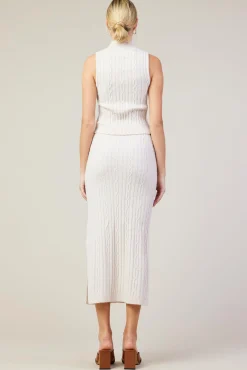 SKIES ARE BLUE Cable Knit Midi Skirt* Skirts