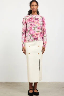 SKIES ARE BLUE Camelia Floral Print Sweater* Sweaters