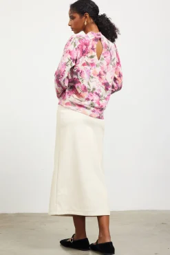 SKIES ARE BLUE Camelia Floral Print Sweater* Sweaters