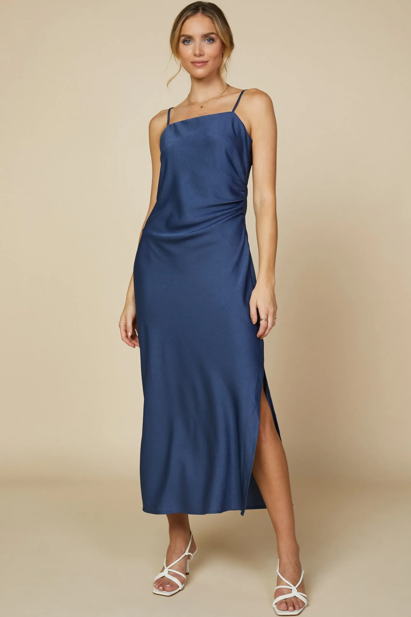 SKIES ARE BLUE Cami Slit Midi Dress* Midi Dresses