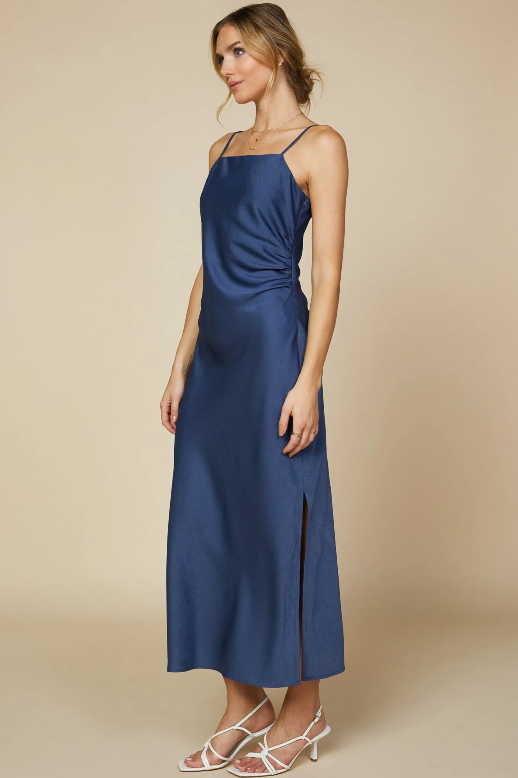 SKIES ARE BLUE Cami Slit Midi Dress* Midi Dresses