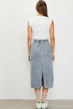 SKIES ARE BLUE Cargo Detail Midi Skirt* Skirts