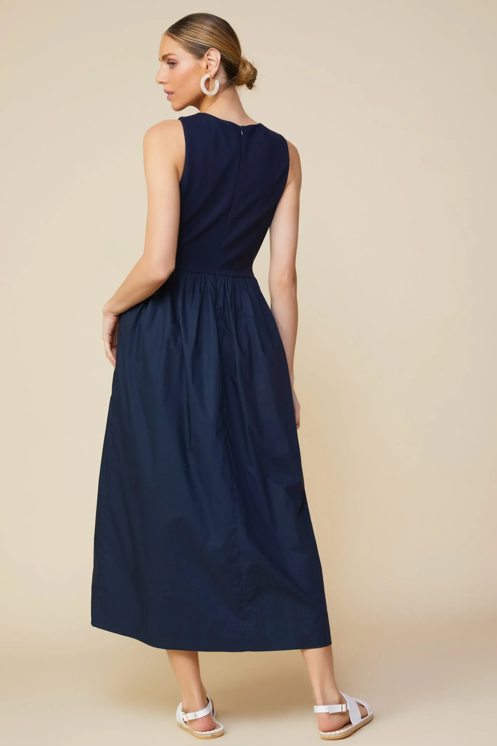 SKIES ARE BLUE Celia Mixed Media Midi Dress* Midi Dresses