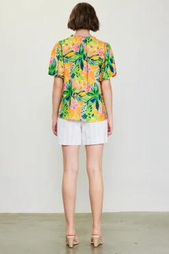 SKIES ARE BLUE Celine Floral Print Bubble Sleeve Top* Short Sleeve Tops