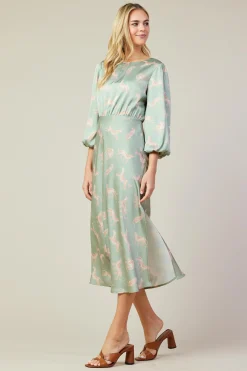 SKIES ARE BLUE Cheetah Print Midi Dress* Midi Dresses