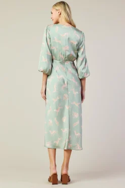 SKIES ARE BLUE Cheetah Print Midi Dress* Midi Dresses