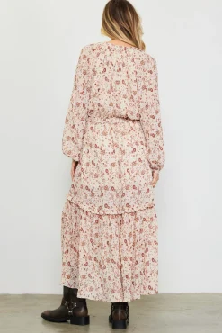 SKIES ARE BLUE Chiffon Print Split Midi Dress* Midi Dresses