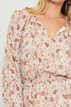 SKIES ARE BLUE Chiffon Print Split Midi Dress* Midi Dresses