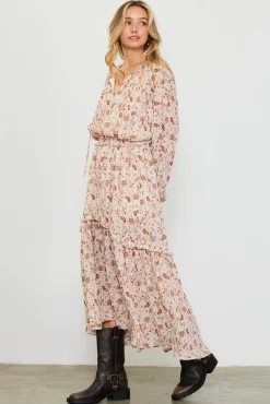 SKIES ARE BLUE Chiffon Print Split Midi Dress* Midi Dresses