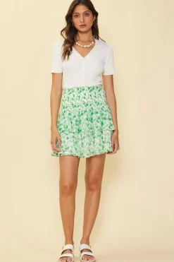 SKIES ARE BLUE Clip Dot Smock Waist Skirt* Skirts