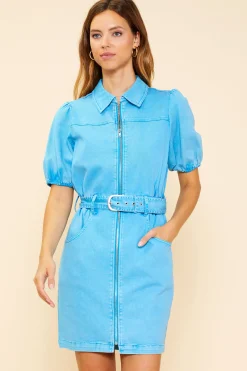 SKIES ARE BLUE Collared Mini Dress* Mini Dresses