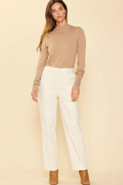 SKIES ARE BLUE Cotton Twill Belted Pants* Pants