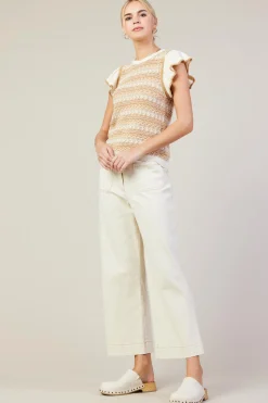 SKIES ARE BLUE Cotton Twill Crop Pants* Pants