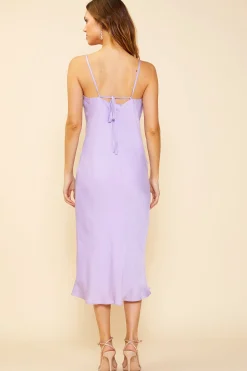 SKIES ARE BLUE Cowl Neck Bias Dress* Midi Dresses