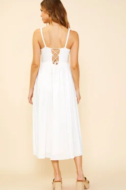 SKIES ARE BLUE Criss Cross Back Tie Midi Dress* Midi Dresses