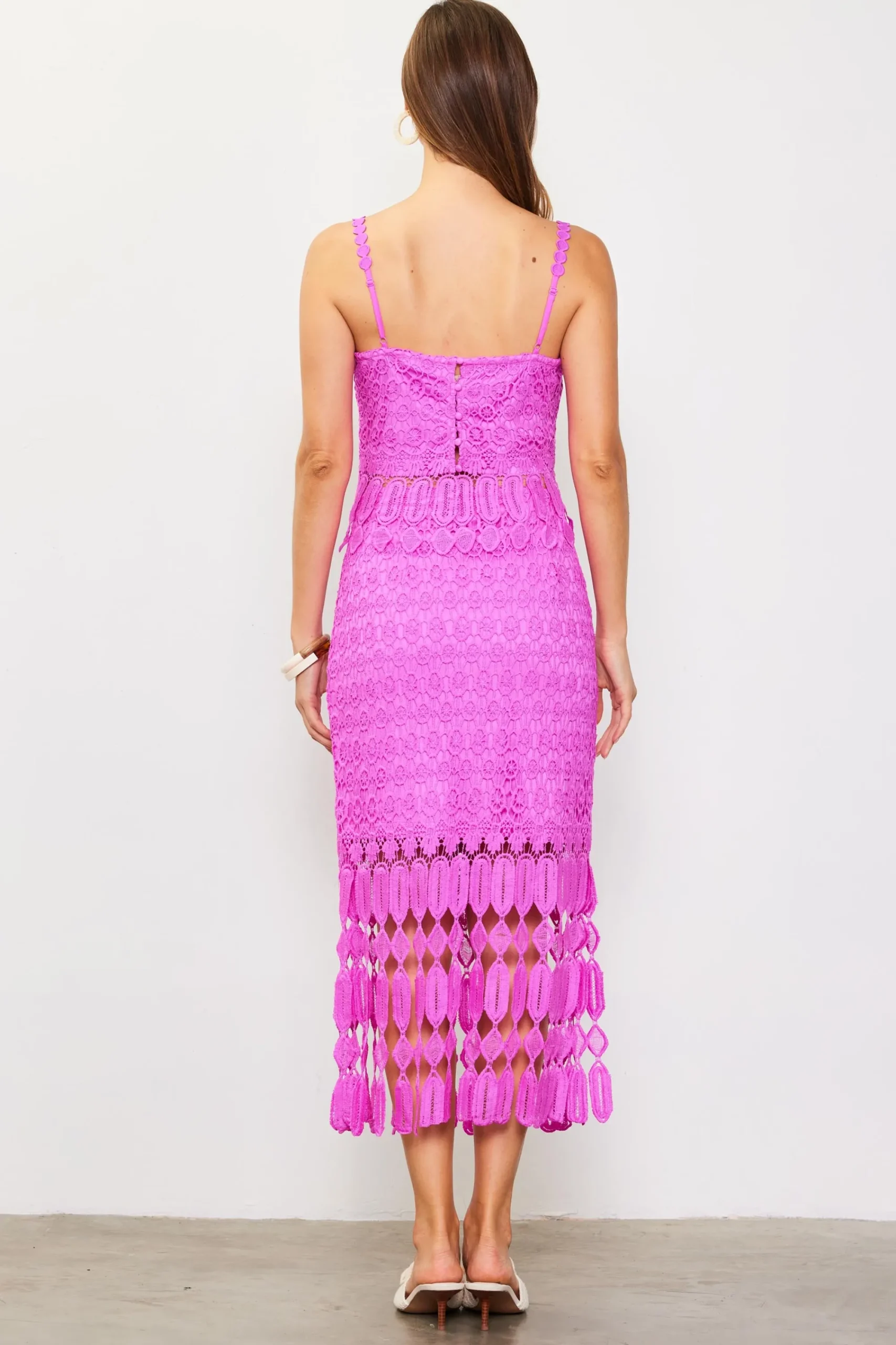 SKIES ARE BLUE Crochet Cami With Fringe Detail* Sleeveless Tops