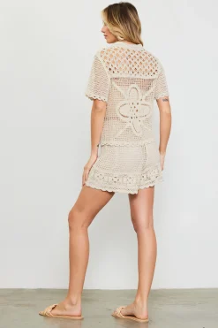 SKIES ARE BLUE Crochet High Waisted Shorts* Shorts