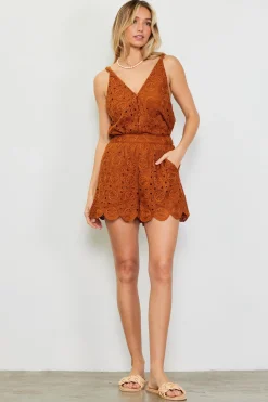 SKIES ARE BLUE Crochet Lace High Waist Shorts* Shorts