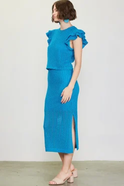 SKIES ARE BLUE Crochet Midi Skirt* Skirts