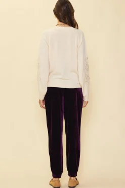 SKIES ARE BLUE Crochet Sleeve Knit Sweater* Sweaters