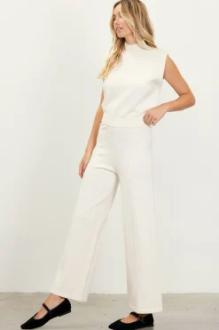 SKIES ARE BLUE Cropped Knit Pants* Pants