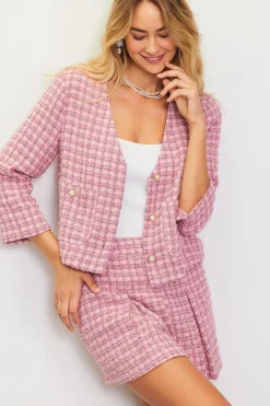 SKIES ARE BLUE Cropped Tweed Jacket* Blazers